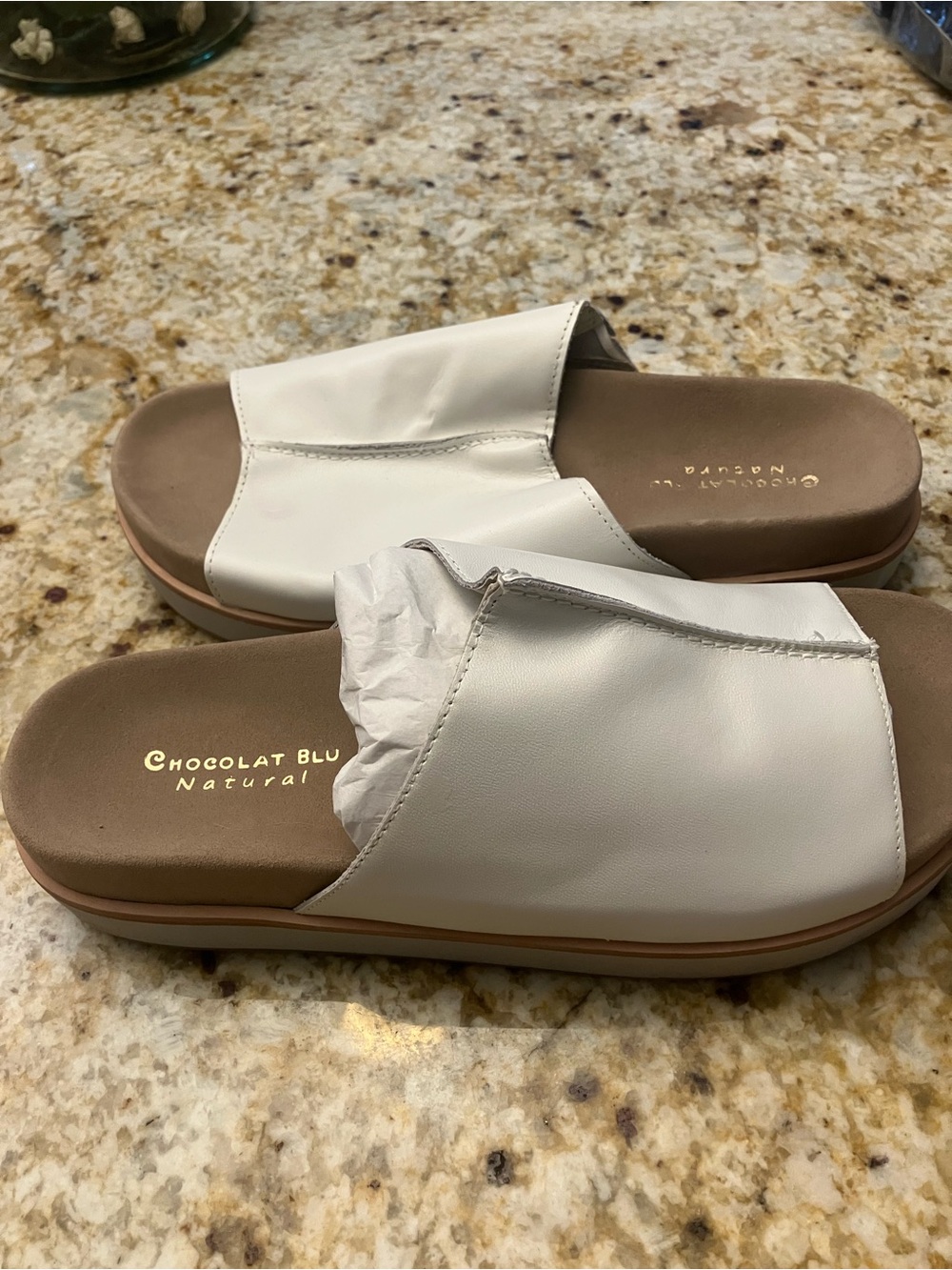 Chocolat Blu natural women’s slide comfort sandals